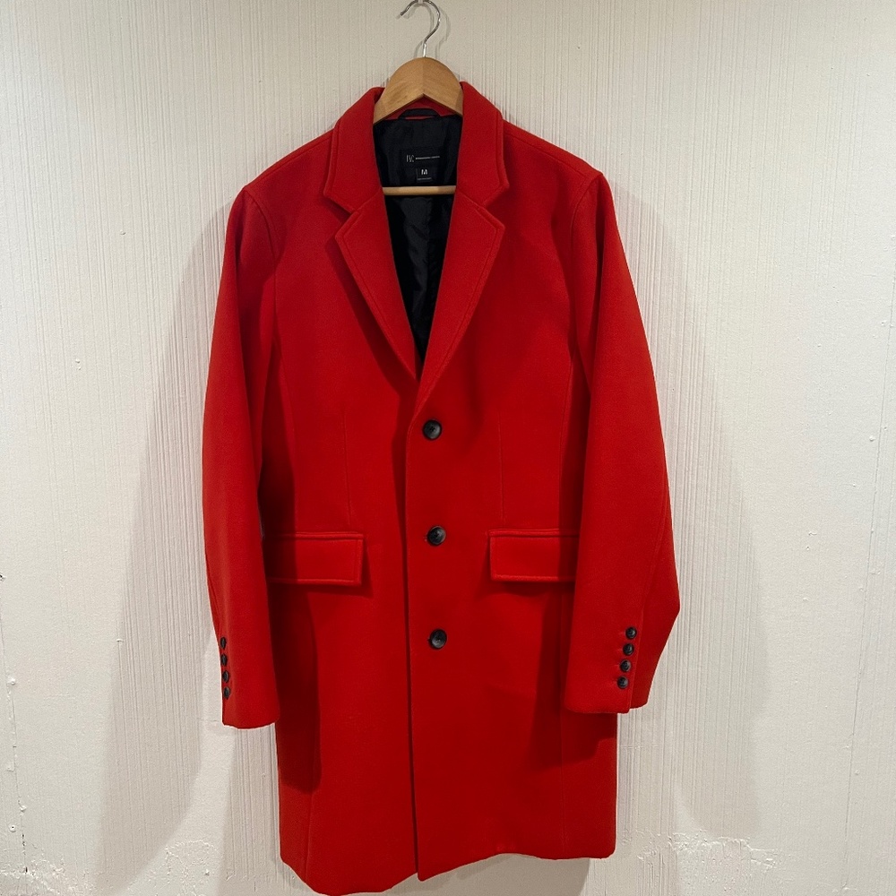 I.N.C International Concepts Burnt Orange Overcoat Coats for Men